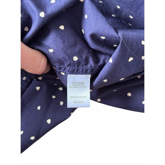 Garnet Hill Button Down Shirt Polka Dot Blue Preppy Career size 8 - Picture 8 of 11
